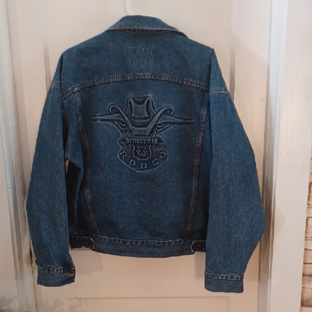 Winston Rodeo Jean Jacket American Born Mens Size Large 1990's